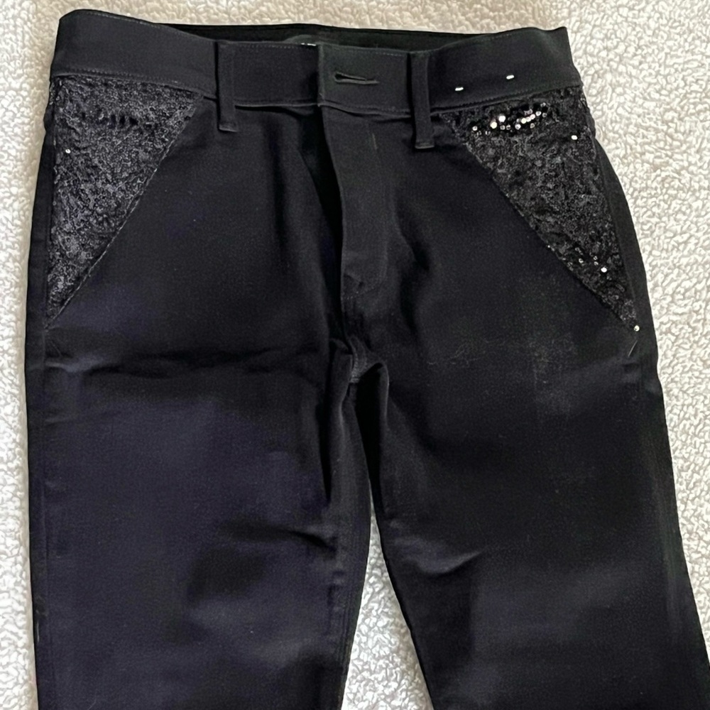 Express Black Women's Jeans with Sequin Lace Pockets